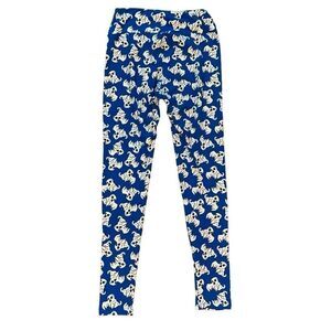 Lularoe Girls Size Medium Halloween Ghost‎ Printed Leggings Blue White